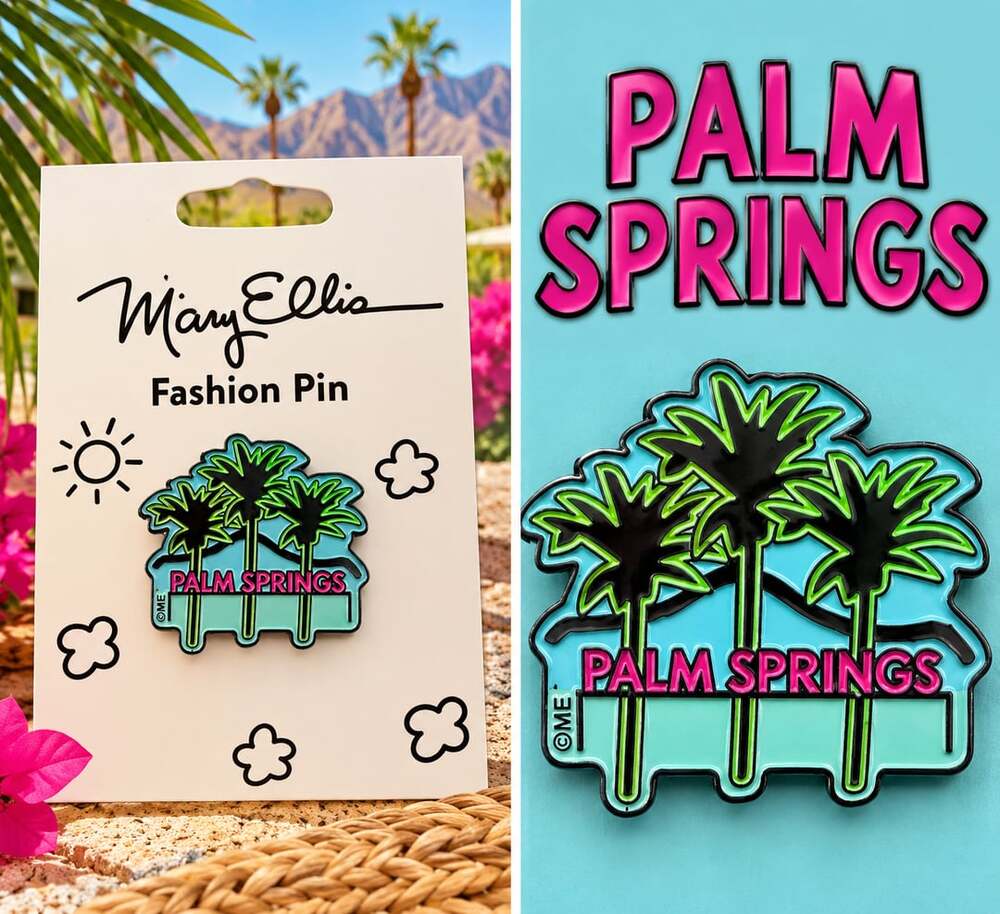 Mary Ellis Palm Springs Palm Tree Fashion Pin Enamel Lapel Pin